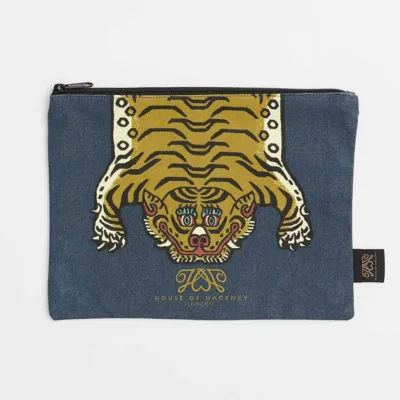 bespoke spacious large canvas flat makeup pouch