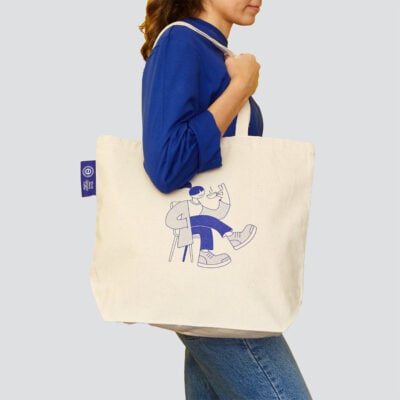 Strandtasche aus Baumwolle mit Seitenfalten | 48 b x 38 h x 15 cm boden