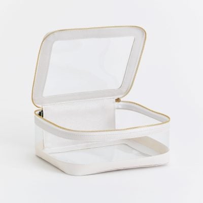 Reise-Make-up-Tasche aus veganem Leder und klarem PVC von Supreme Creations