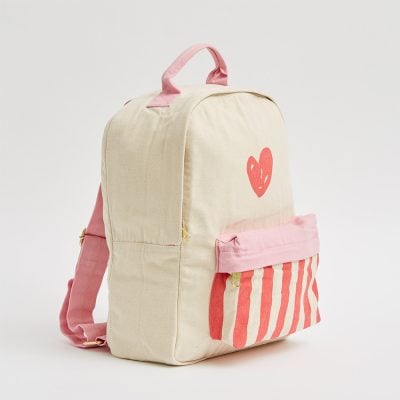 Kinderrucksack aus Canvas mit Außentaschen vorne