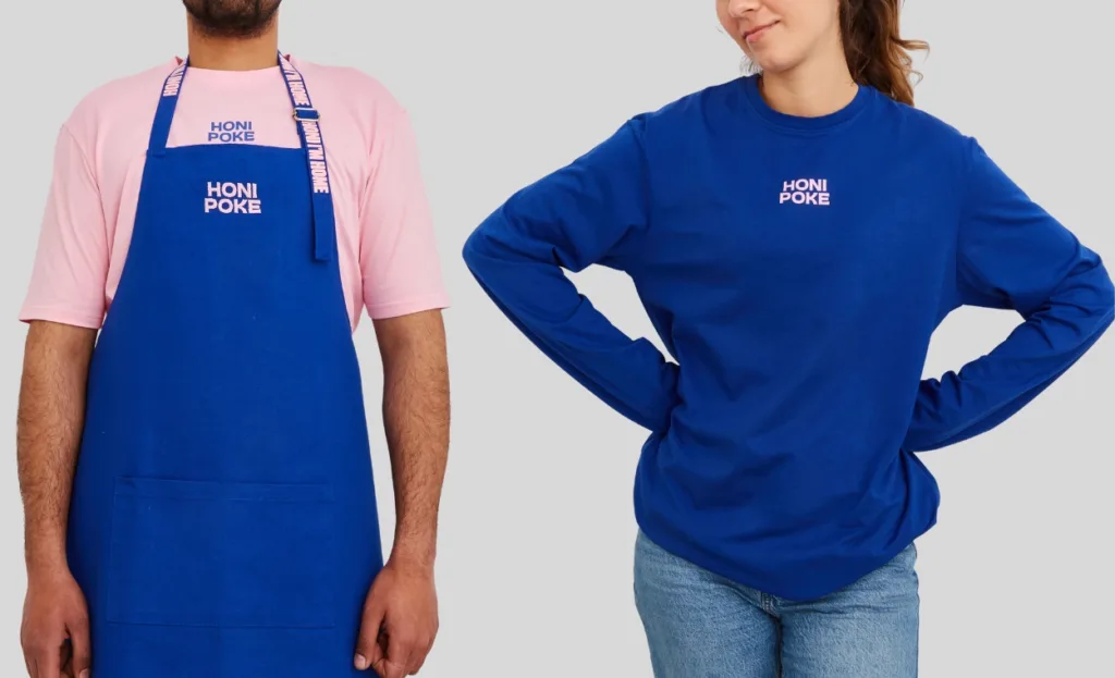Honi-Poke-Merchandise-und-Mitarbeiter-Uniformen