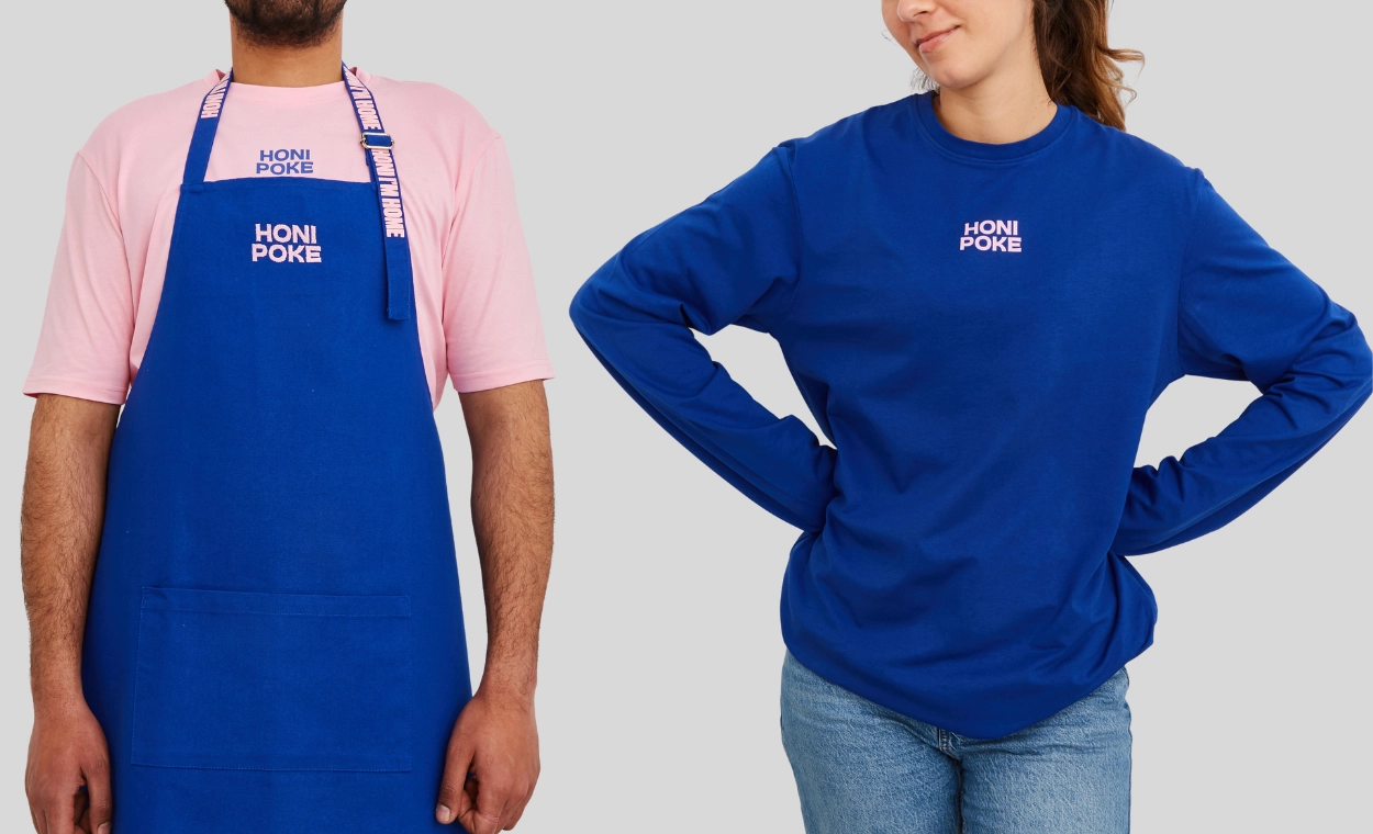 Honi-Poke-Merchandise-und-Mitarbeiter-Uniformen
